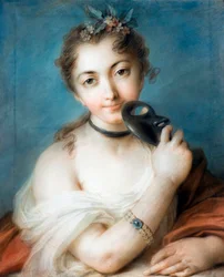 Portret van een dame met een masker
