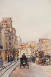 Brompton Road, kijkend naar het oosten
