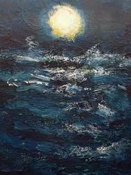 Volle maan boven de zee