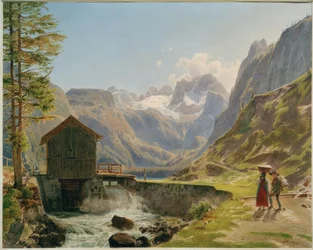 De Dachstein in het Salzkammergut vanaf de Vorderer Gosausee