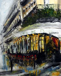 Café de Flore Avond Parijs, 2021 (olieverf op doek)