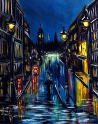 Avond Londen, 2025 (olieverf op doek)