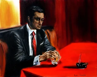 Man aan de bar, 2024 (olieverf op doek)