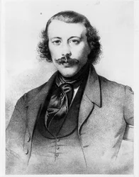 Portret van Mikhail Aleksandrovich Bakunin (1814-76) 1843