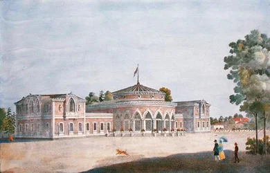 Treinstation en Frans Restaurant in het Catherine Park, 1824