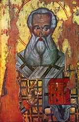 Sint Athanasius van Alexandrië (olieverf en goud op hout)