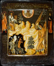 Sint Michaël die de Likhoradkas overwint, met Sint Sisinius