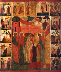 De intocht van de Allerheiligste Theotokos in de tempel, 16e eeuw