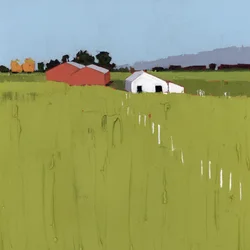 Fence Line, 2025 (acryl op houten paneel)