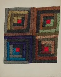 Blokhut quilt, ca. 1937