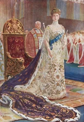 Koningin Mary in kroningsgewaden