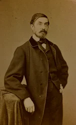 Portret van Auguste Paul Charles Anastasi, Franse schilder; visitekaartje (zw/w foto)