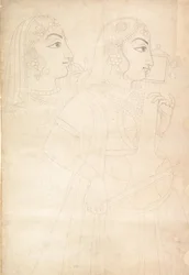 Zanger en Sarinda-speler, ca. 1800