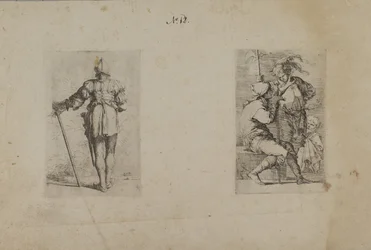 (Beeldjesreeks) Rug van man met helm, staand