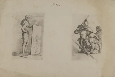(Figurenserie) Langharige man met bord