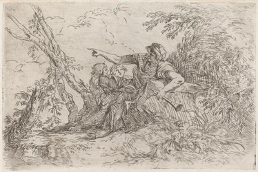 Herder in een landschap