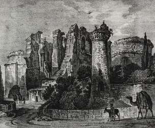 Ruïnes van de Sint-Janskerk in Pergamon, Turkije, uit Poliorama Pittoresco, nr. 13, 5 november