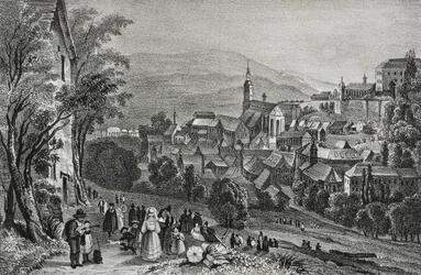 Uitzicht op Baden, Zwitserland, uit Poliorama Pittoresco, nr. 29, 26 februari