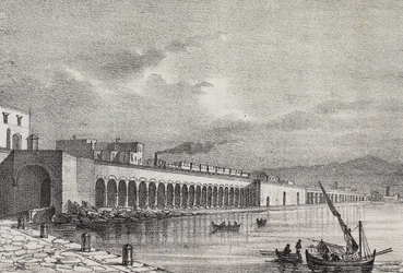 Uitzicht op spoorweg bij Torre Annunziata, Campania, Italië, uit Poliorama Pittoresco, nr. 21, 31 december
