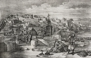 Uitzicht op de citadel van Tanger, Marokko, uit Poliorama Pittoresco, nr. 26, 3 februari