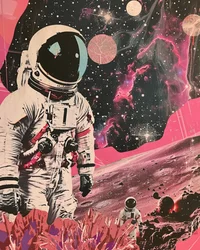 Kosmische roze astronaut