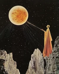 Figuur onder de kosmische maan