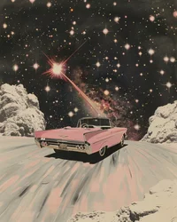 Roze cabriolet Cosmic Drive