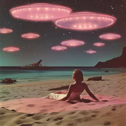 Roze UFO-stranddroom