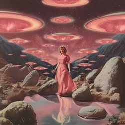 Retro woestijn-UFO