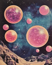 Surrealistisch kosmisch landschap