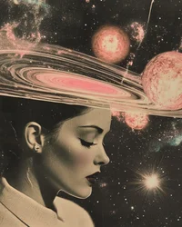 De bedachtzame kosmische vrouw
