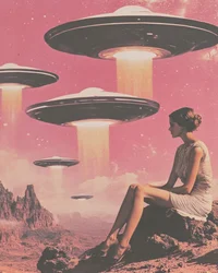 Vrouw ziet roze ufo’s