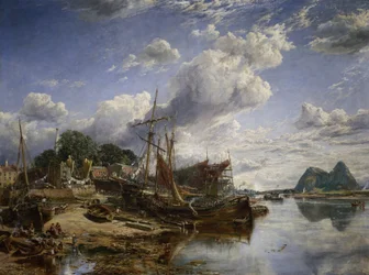 De scheepswerf van de firma Archibald McMillan en zonen in Dumbarton, Schotland, die 