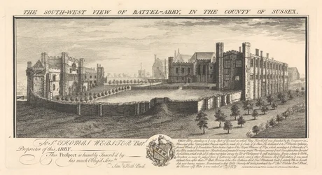 Het zuidwestelijke uitzicht van Battel-Abbey, in het graafschap Sussex