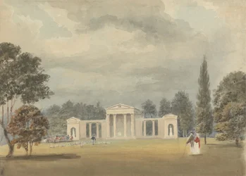 Parochiekerk, voor- en gedeeltelijk rechteraanzicht, Ayot St. Lawrence, Hertfordshire