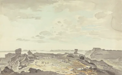 Vervallen fort aan een rivier