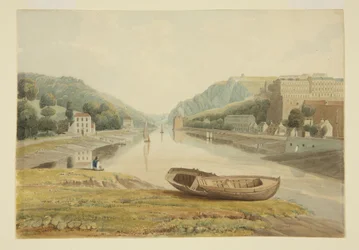 Uitzicht langs de Avon met Hotwells en Clifton, ca. 1825