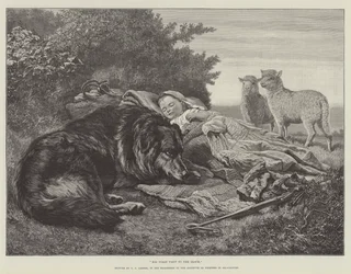 Zijn eerste bezoek aan de kudde, in de tentoonstelling van het Instituut van Schilders in Olieverf