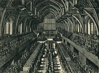 Het Kroningsdiner van James II in Westminster Hall, 1685