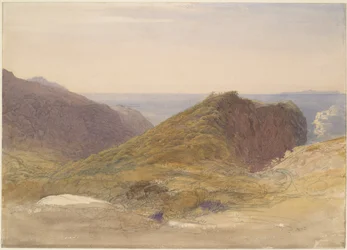 Aan de noordkust van Devon, Lundy Island in de verte