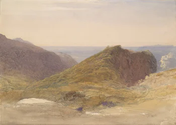 Aan de noordkust van Devon, Lundy Island in de verte
