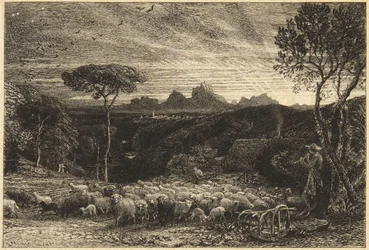 „Het openen van de schaapskooi” of „Vroege ochtend”