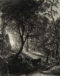 De herdershut of zonsondergang, 1850