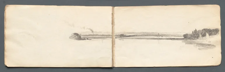 Schetsboek: Landschap met zeilboten
