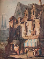 Straatscène, Bayeux, Normandië, ca. 1828