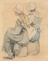 Twee Boerenmeisjes, Zittend