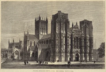 Het Koninklijk Archeologisch Instituut in Wells, Wells Kathedraal (gravure)