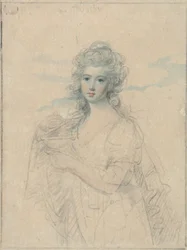 Portret van een jonge vrouw als Psyche