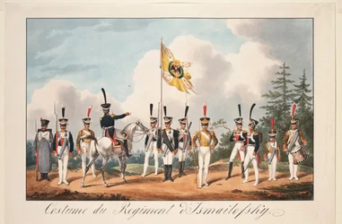 Gala-uniformen van het Izmailovsky Regiment, 1818