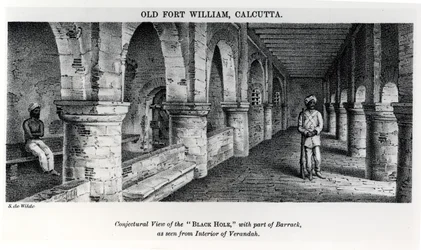 Oude Fort William, Calcutta, met een vermoedelijk uitzicht op het 